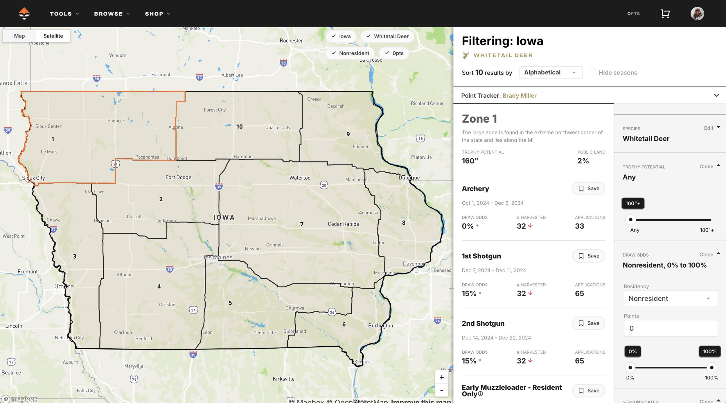 Accessing Iowa draw odds on Filtering