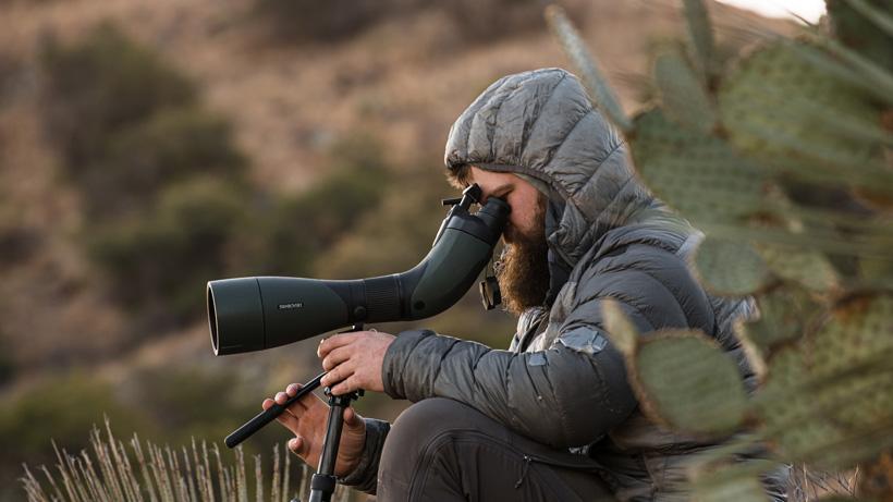 Using the Swarovski forehead rest on the BTX eyepiece