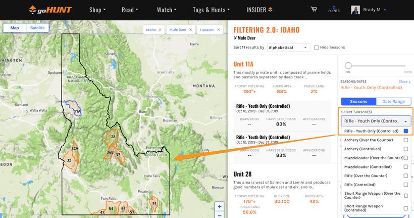 Idaho youth mule deer controlled hunts