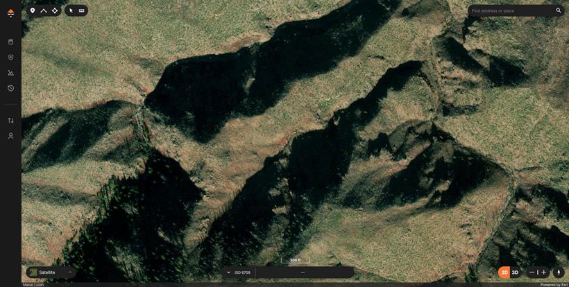 Scouting area covered by shadows on map