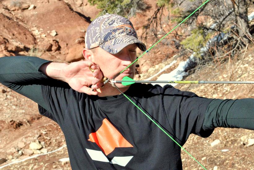 Eyes closed blank bale shooting