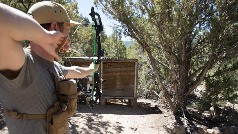 Bowhunter demonstrating a proper bowhunter's stance