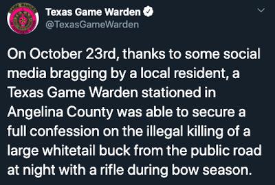 Texas game warden tweet