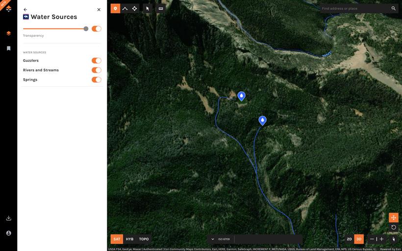 Satellite view showcasing water