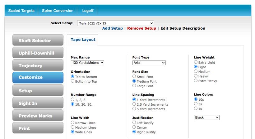 Archers advantage customize tab
