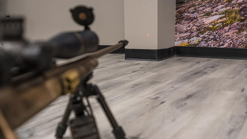 Dry fire rifle practice at home with a laser