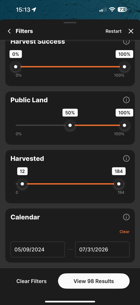 Refining your search results for a spring bear hunt