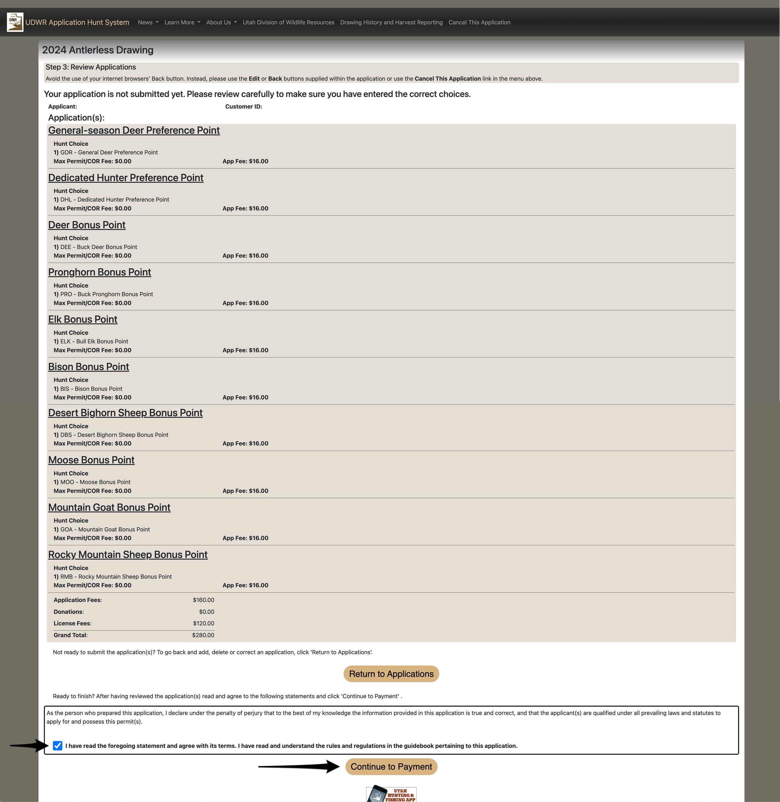 Final review of Utah bonus point and preference point purchase