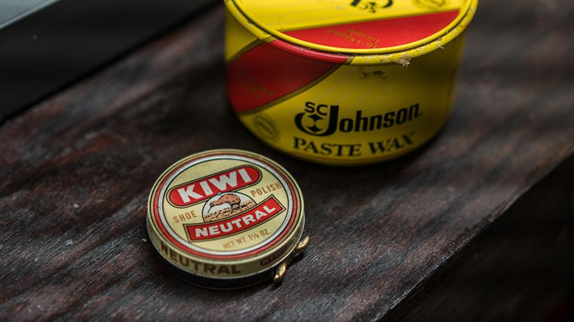Kiwi shoe polish and johnson paste wax