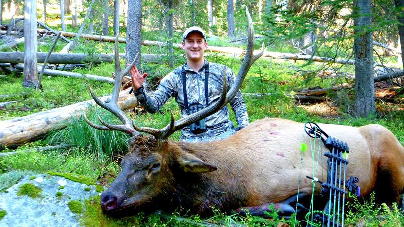 Dave barnett with his montana archery elk