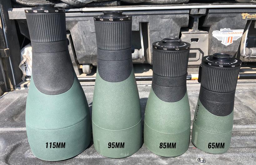 Comparison of Swarovski optic objectives diameters