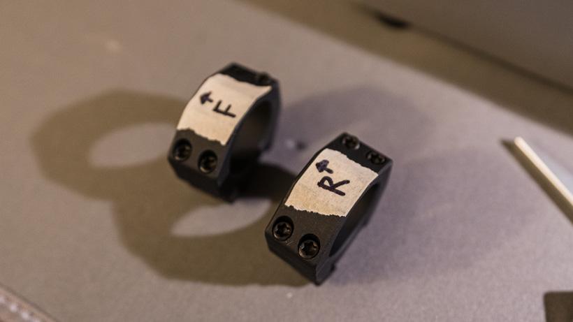 Marking front and rear riflescope rings