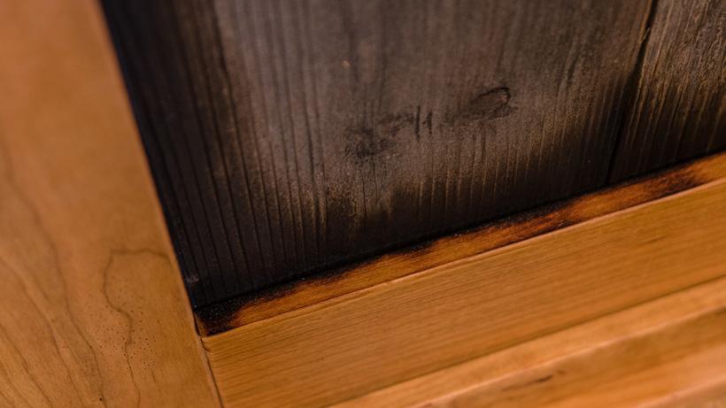 Detailed look at the burn accents