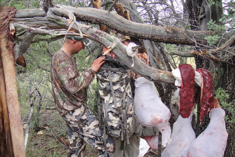 Jay scott hanging and packing elk meat