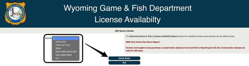 Wyoming leftover draw species list