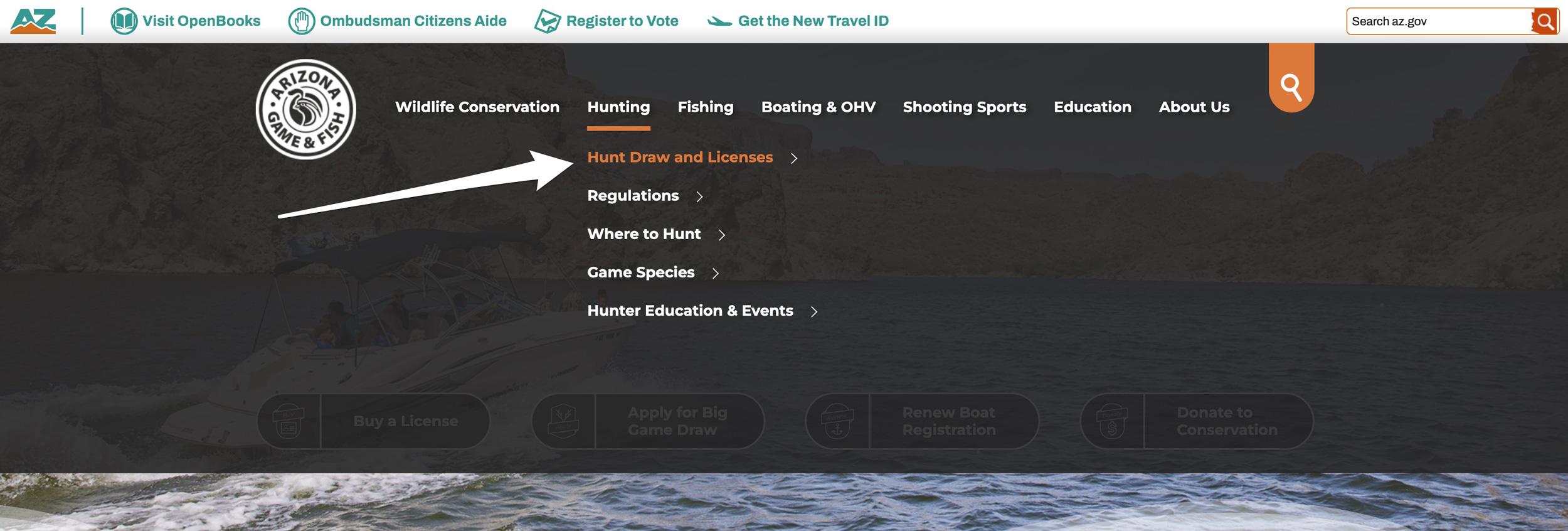 Arizona Game and Fish homepage