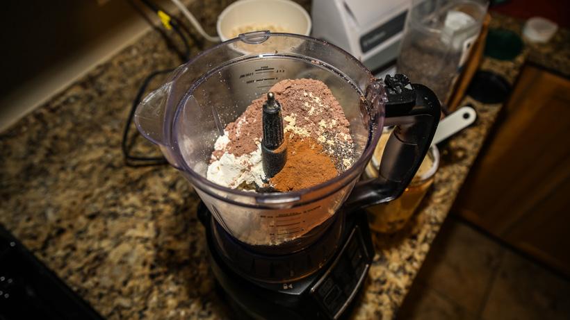 Blending high calorie backcountry hunting breakfast shake