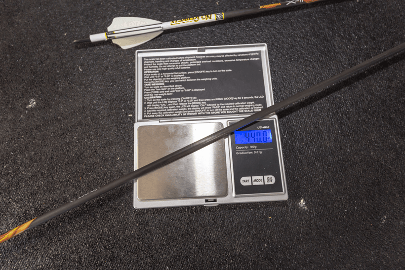 Finished arrow weight