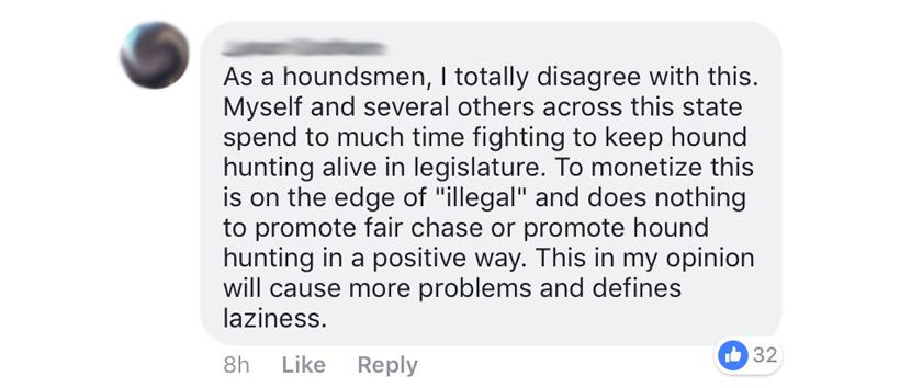 Screenshot from social media page against selling wildlife 2