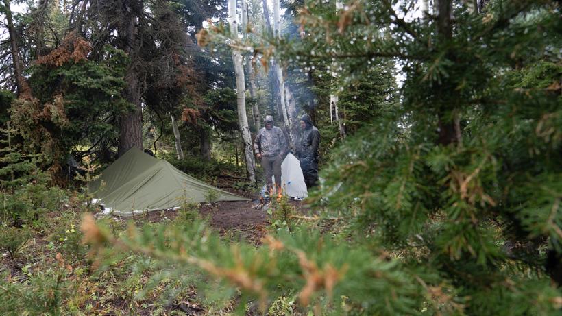 Tarp setups for elk hunting