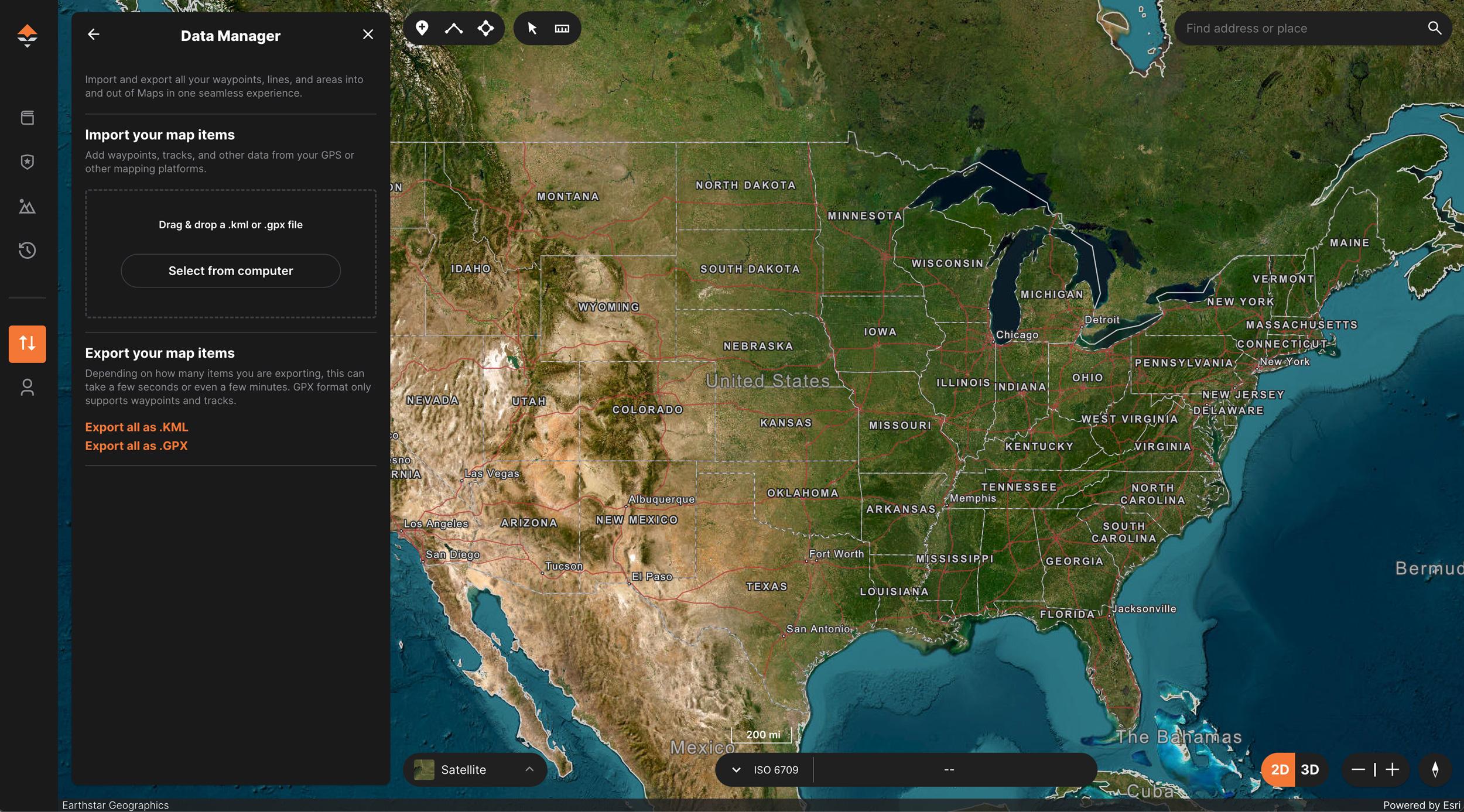 Transferring waypoints using GOHUNT Data Manager on a computer