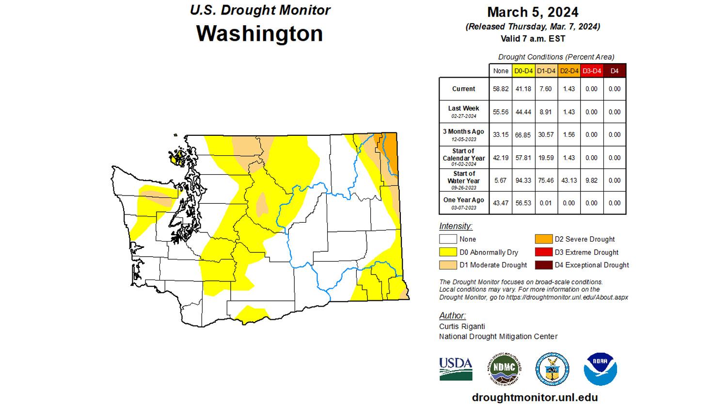 Washington early May 2024 drought status map