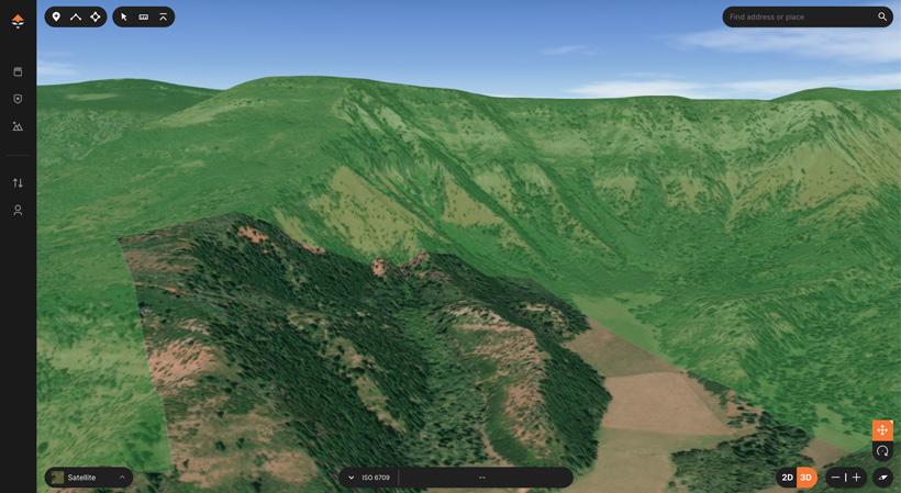 Checking out public land hunting area in 3D on GOHUNT Maps