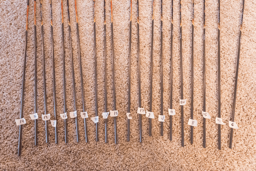 Sorting arrows by weight