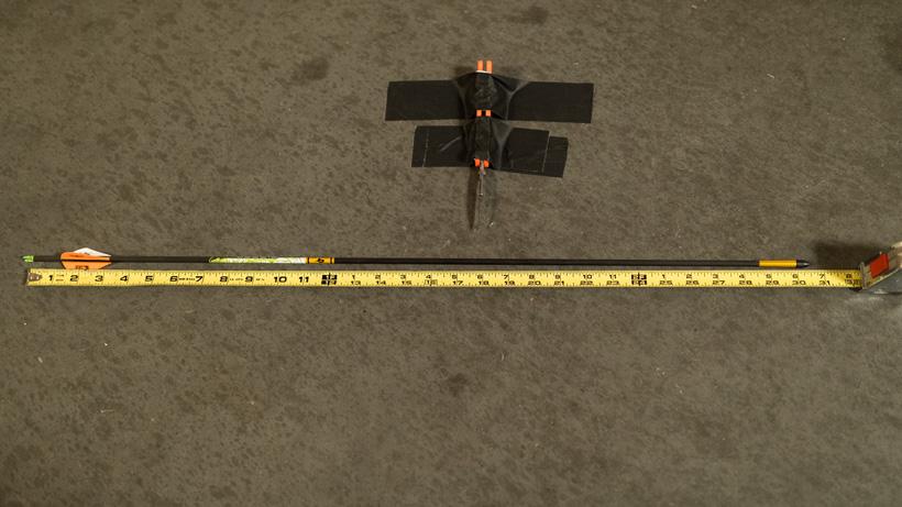 Measuring an arrows overall length