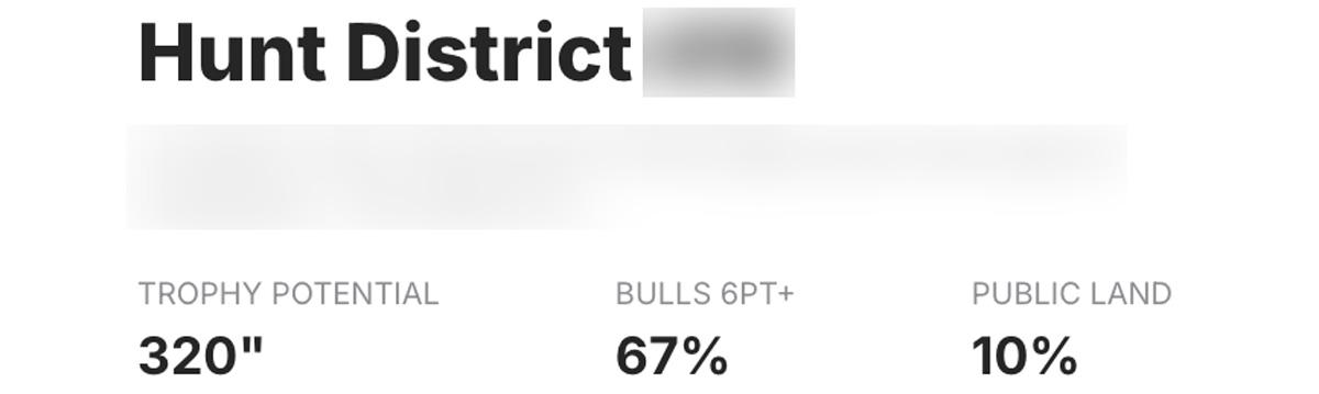 Public land percentage for Montana hunt district