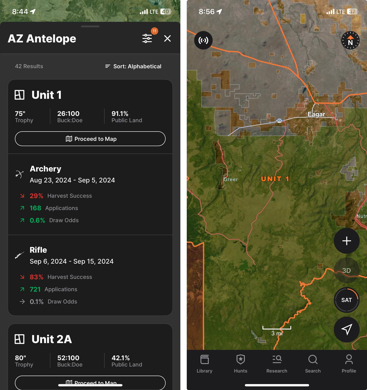 Going from hunting research to mapping research on GOHUNT app