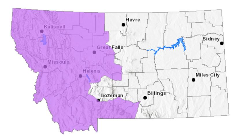 Montana grizzly bear distribution map