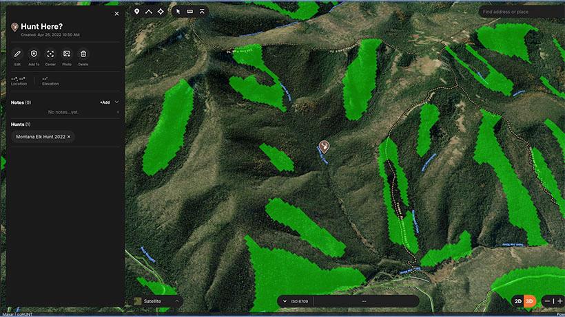Example of using the Terrain Analysis Tool to find areas that should hold elk