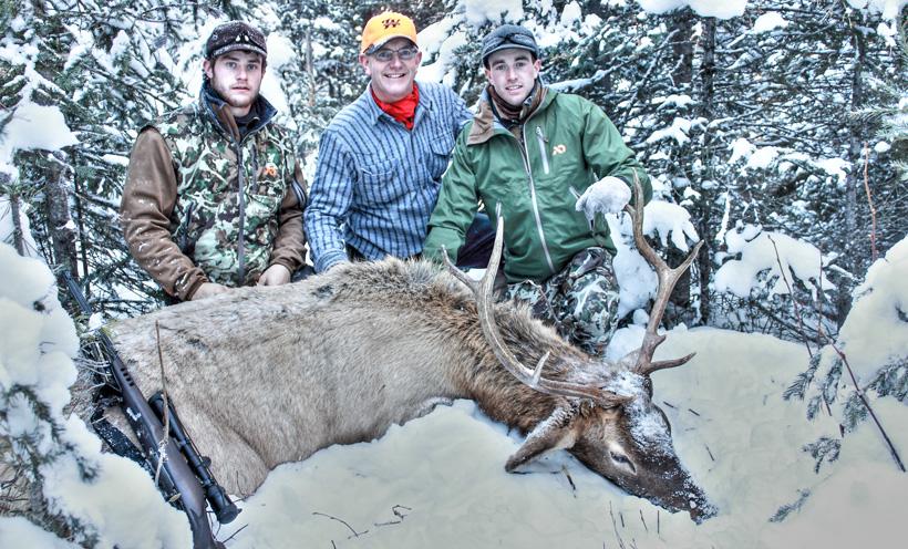 Aaron johnstons montana elk with his brother and father