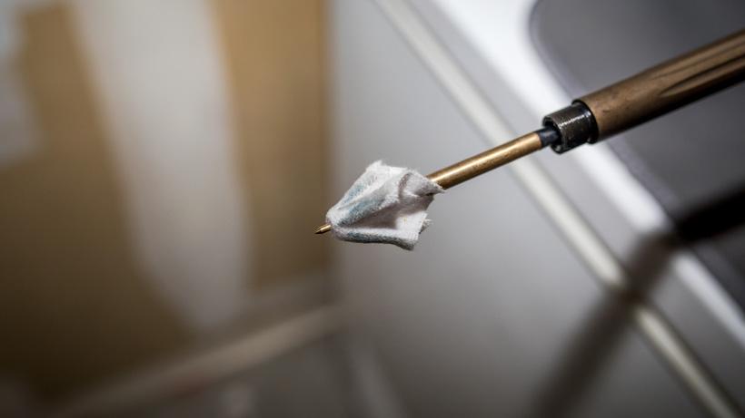 Rifle dry patch look after applying carbon remover solvent