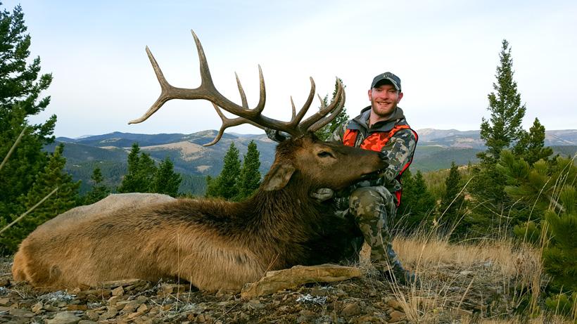Kiel midtlyng with a general season montana bull elk